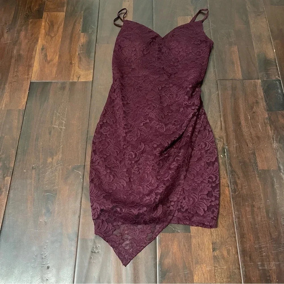 Windsor Maroon Dress Women’s Small Cocktail Prom Dance Knee Length High Low - Picture 1 of 7